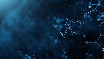 Wall Mural - Dark blue with high-tech tiny molecular mesh futuristic small polygonal connections set against a midnight blue sky.