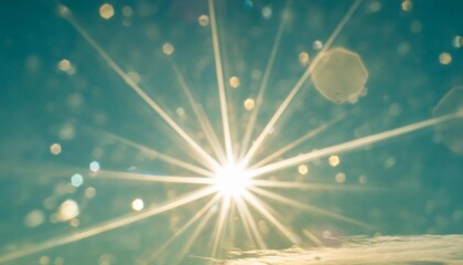 Canvas Print - blue background with sun flare lens flares light effect lens blur blue sky dreamy soft focus wallpaper backdrop blue glitter vintage lights background defocused