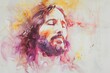 Watercolor of Jesus christ saviour of the world