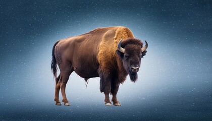 Wall Mural - bison standing with isolated and transparent background