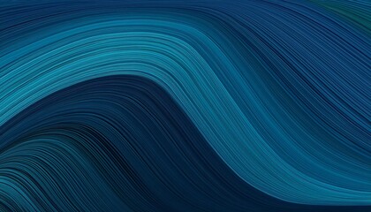 Wall Mural - elegant dynamic header design with very dark blue strong blue and dark turquoise colors fluid curved flowing waves and curves
