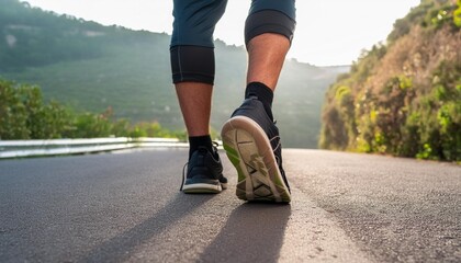 photo taken from behind of a sneakers of an athlete concept of motivation for starting a new journey project