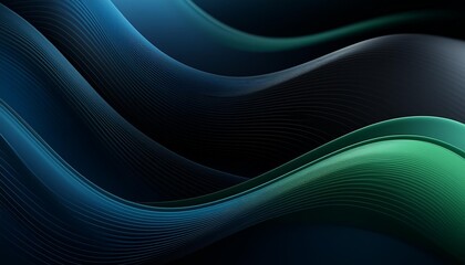 Wall Mural - abstract background waves black blue and green abstract background