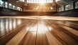 close up shot of wooden maple basketball court flooring