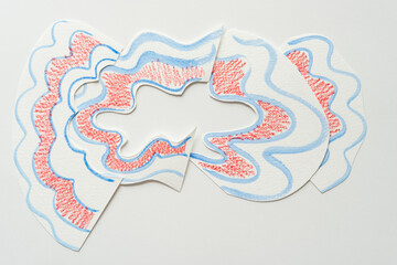 Sticker - paper collars with lines on blank paper