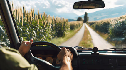 Wall Mural - driving in the countryside