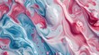 A detailed closeup of a vibrant red, white, and blue paint swirl showcasing a mesmerizing pattern resembling a geological phenomenon with hints of magenta and electric blue mixed in the liquid paint