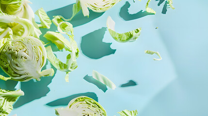 Wall Mural - Falling Savoy Cabbage