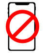 No mobile phone, no smartphone, no cell phones allowed, not allowed prohibited sign vector illustration.