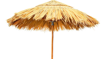 Wall Mural - Straw Beach Umbrella. Isolated on white background. png transparent