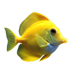 Yellow fish isolated on transparent background