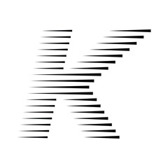 Poster - letter k logo with speed line pattern