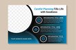 careful planning fills life with goodness banner template, gradient background vector illustration design. Healthcare insurance policy and medical savings plan landing page interface with infographic.