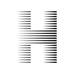 Poster - letter h logo with abstract line pattern