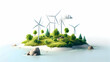 3D Cartoon Icon for Clean Energy Advocacy: Advocate for Transition Away from Fossil Fuels and Mitigate Global Warming Impacts on Communities