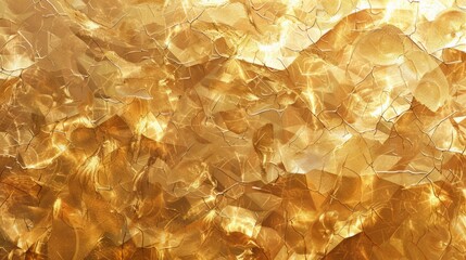 Wall Mural - Radiant gold leafy backdrop adorned with delicate scattered gold leaves. Elegance and glamour combined.