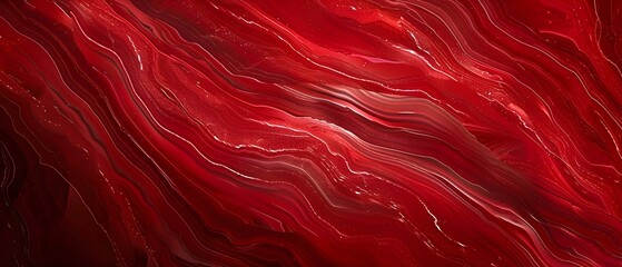 Poster - Red marble texture background with smooth wavy lines, elegant and modern design.