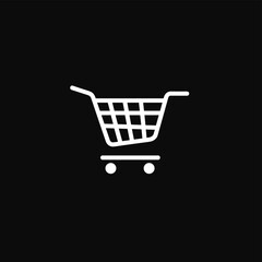 Wall Mural - Shopping cart app icon design black and white vector illustration