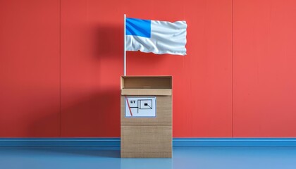 Election Day, Flag with a ballot box or voting booth for encouraging civic engagement