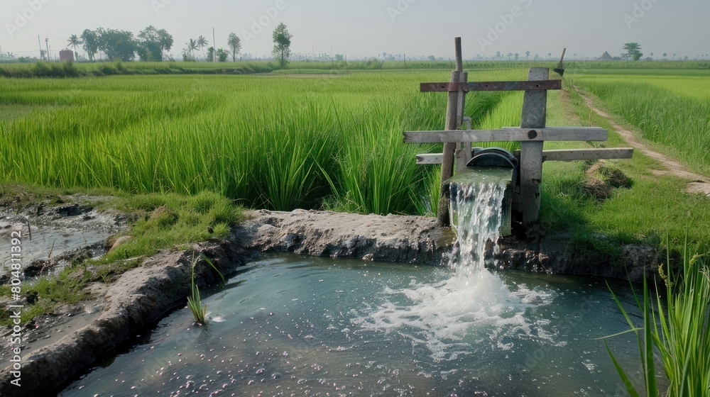 Irrigation of rice fields using pump wells with the technique of ...