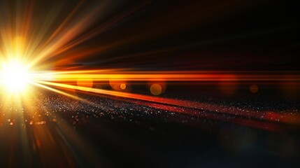 Abstract background with rays of light and lens flare