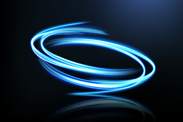 Wall Mural - Round Blue Light Twisted, Suitable For Product Advertising, Product Design, and Other, Vector Illustration
