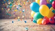 © akkash jpg - 'balloons colorful confetti card Birthday background fashion birth greeting date flag children fun triangle day anniversary give happiness holiday celebrate festive celebration event wish'