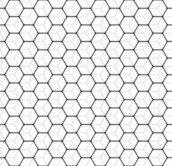 Wall Mural - Hexagons with round corners and two thickness of stroke.