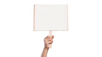 hand hold sign board isolated white background