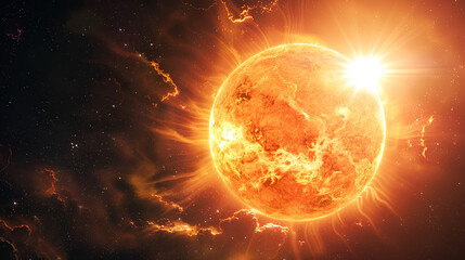 sun in beautiful outer space