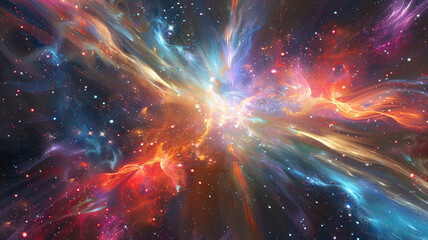 Wall Mural - multicolored energy pulsating cosmic color backdrop.
