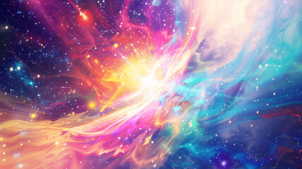 Wall Mural - multicolored energy pulsating cosmic color backdrop.