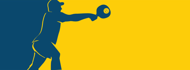 Wall Mural - great simple pickleball banner or poster with spacious text area for your attractive design
