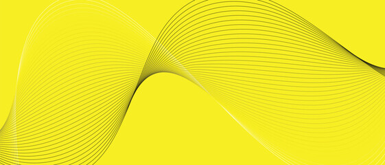 Aufkleber - abstract simple white black gradient wave line design on yellow can be used background.