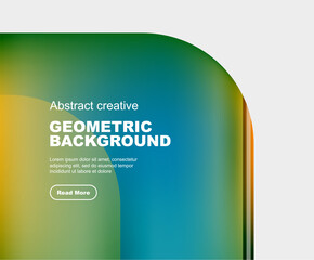 Poster - A liquid gradient background in electric blue and green hues, perfect for a geometric design. Ideal for use in multimedia projects, electronic devices, office applications, and brand graphics