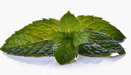 Wall Mural - Mint leaf isolated on white background