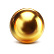 3d realistic vector icon illustration. Golden round ball, liquid gold. Isolated on white.