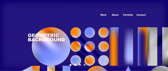 Aufkleber - An Electric blue geometric background with circles and lines on a vibrant blue background, perfect for a brand signage or display device event