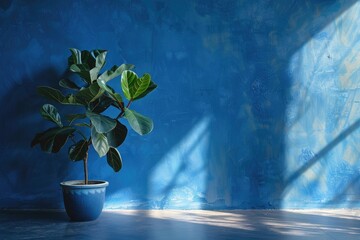 Poster - Rubber fig in a bright blue room
