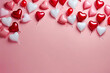 © jmgdigital - Valentine's day hearts balloons in left side with copy-space background concept, big blank space. Valentine's Day Balloon Heart Tower