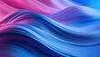 Abstract background of elegant blue and pink satin waves.