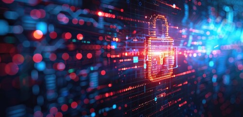 Secure lock displayed on electronic screen