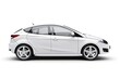 © mahaart - Side view of white hatchback car is isolated on white background. Generative Ai