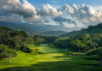 Beautyful Green Landscape Of Handara At Sunny Day