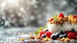 A delicious and healthy breakfast of yogurt, granola, and fresh berries is a great way to start your day.