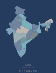 Wall Mural - India map.
a simple map of the country.
