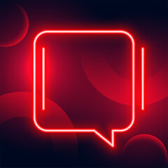 Poster - modern red neon chat box with blank space