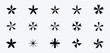 © Syntro - Set of asterisks. Vector illustration, black icons isolated on white background