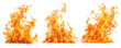 © starlineart - isolated hot fire flame ignite cutout in pack of three