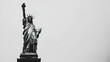 Statue of Liberty on White The Statue of Liberty with Manhattan in New York City, USA Liberty Statue of United states of America in white background, Generative Ai